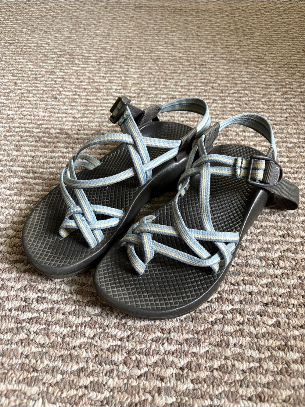 Chaco ZX2 Light Blue Strappy Sandals Size 7W
